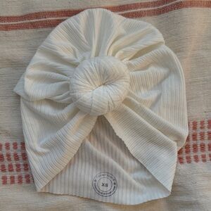 White Knotted Baby Turban